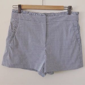J. Crew Ruffled Searsucker Shorts